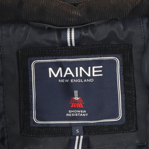 Maine New England Men's Blue Shower Resistant Hooded Parka Jacket Size S