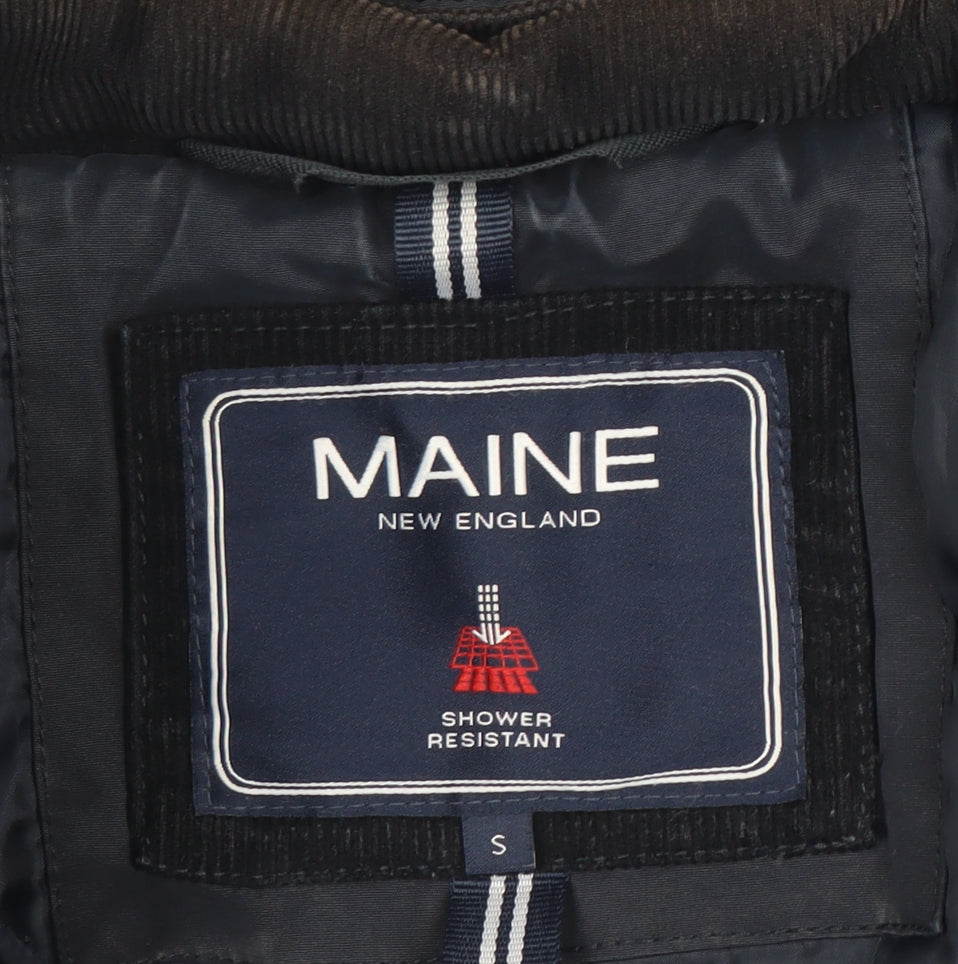 Maine New England Men's Blue Shower Resistant Hooded Parka Jacket Size S