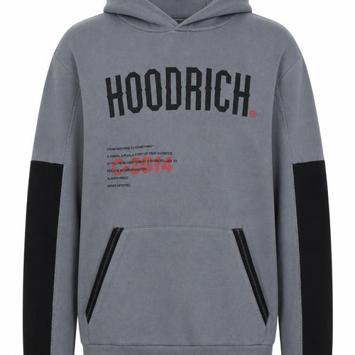 Hoodrich Men's Grey Pullover Hoodie Small Graphic Streetwear
