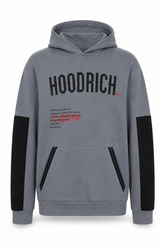 Hoodrich Men's Grey Pullover Hoodie Small Graphic Streetwear