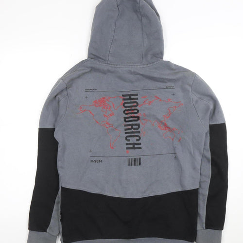 Hoodrich Men's Grey Pullover Hoodie Small Graphic Streetwear