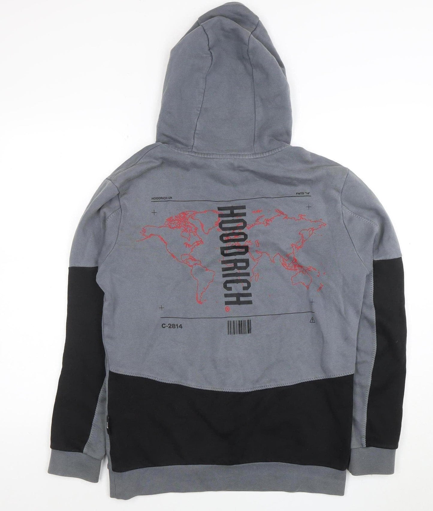 Hoodrich Men's Grey Pullover Hoodie Small Graphic Streetwear