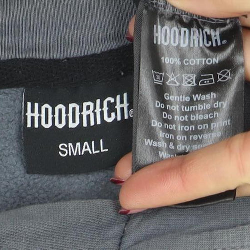 Hoodrich Men's Grey Pullover Hoodie Small Graphic Streetwear