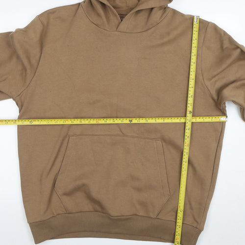 Next Men’s Brown Pullover Hoodie XL Regular Fit Fleece Cotton Blend