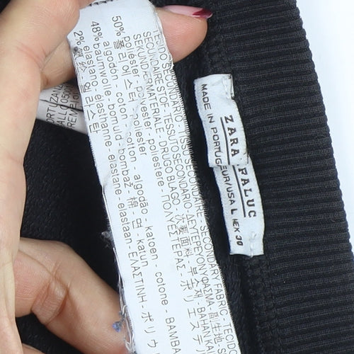 Zara Women Black Pullover Sweatshirt Size L Graphic Tour Print