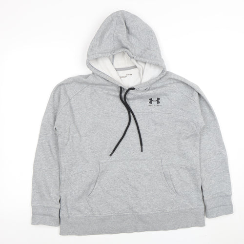 Under Armour Women Grey Loose Fit Pullover Hoodie Small