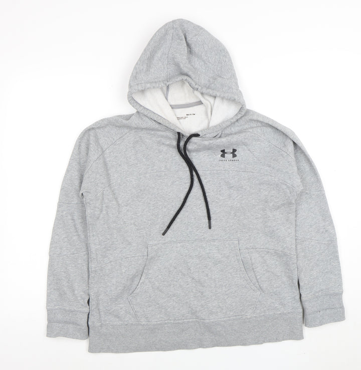Under Armour Women Grey Loose Fit Pullover Hoodie Small
