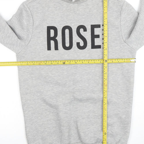 Rose London Men's Grey Crew Neck Logo Sweatshirt Size S