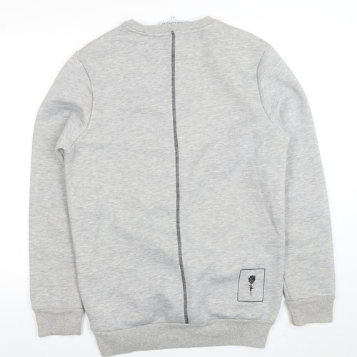 Rose London Men's Grey Crew Neck Logo Sweatshirt Size S