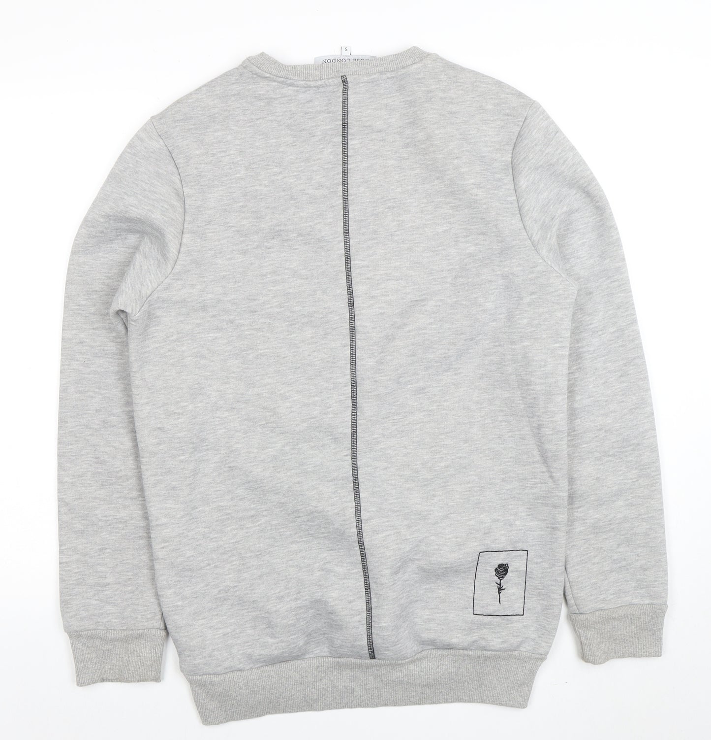Rose London Men's Grey Crew Neck Logo Sweatshirt Size S