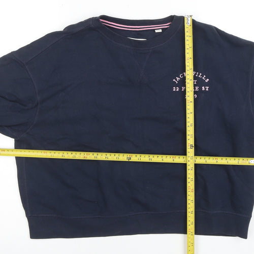 Jack Wills Womens Navy Blue Crew Neck Pullover Sweatshirt UK12