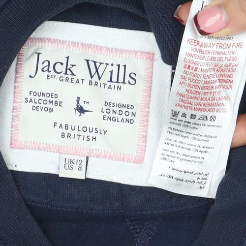Jack Wills Womens Navy Blue Crew Neck Pullover Sweatshirt UK12