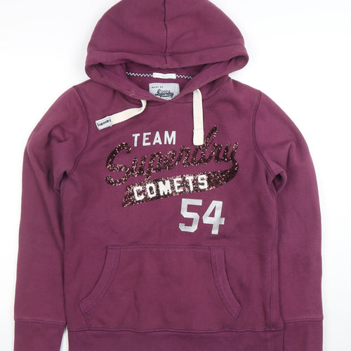 Superdry Sport Team Comets Purple Sequin Hoodie Women’s L