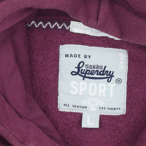 Superdry Sport Team Comets Purple Sequin Hoodie Women’s L