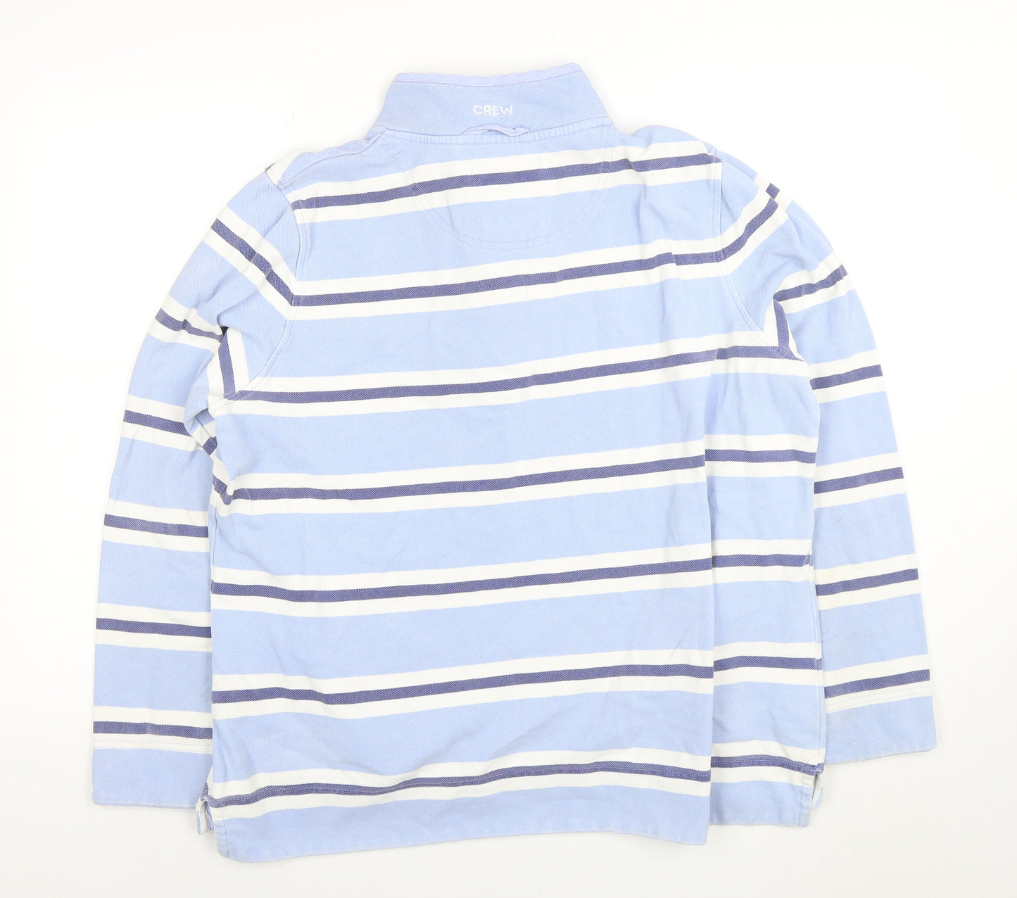 Crew Clothing Women Blue Striped Henley Sweatshirt Size 18 Cotton