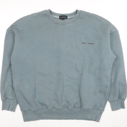 BEAUXNARROW Men's Blue XL Pullover Sweatshirt Crew Neck Fleece