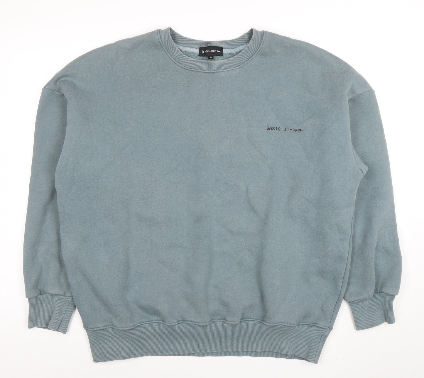 BEAUXNARROW Men's Blue XL Pullover Sweatshirt Crew Neck Fleece