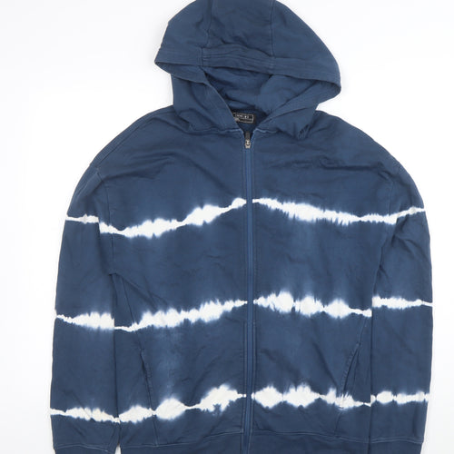 Next Boys Blue Tie-Dye Full Zip Hoodie Size 12 Years Cotton Casual