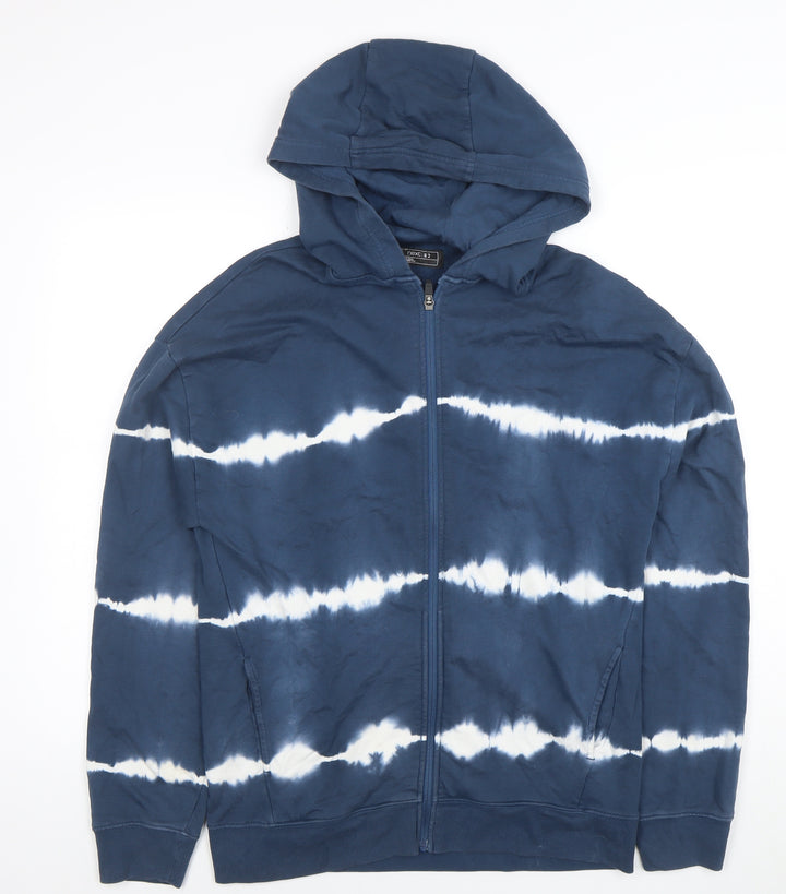Next Boys Blue Tie-Dye Full Zip Hoodie Size 12 Years Cotton Casual
