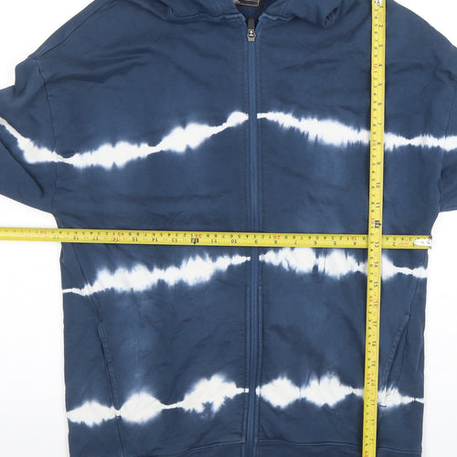 Next Boys Blue Tie-Dye Full Zip Hoodie Size 12 Years Cotton Casual