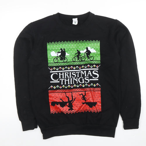 Stars & Stripes Boys Black Christmas Things Sweatshirt Size S