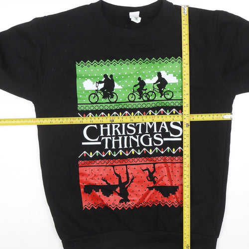 Stars & Stripes Boys Black Christmas Things Sweatshirt Size S
