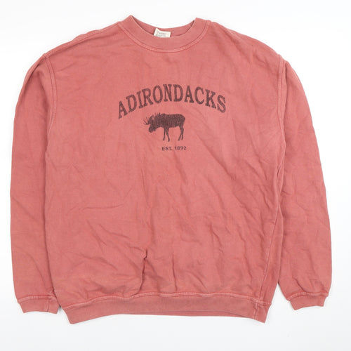 Comfort Colors Men's Pink Graphic Crew Neck Sweatshirt Size S