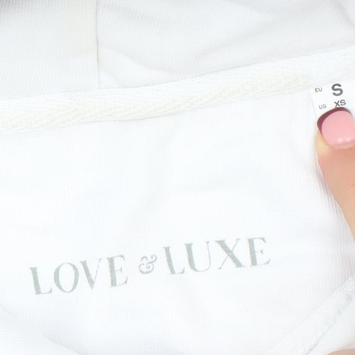Love & Luxe Women's White Graphic Pullover Hoodie Size XS