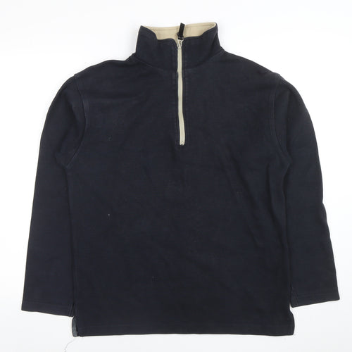 Petrol Industries Mens Blue 1/2 Zip High Neck Cotton Sweatshirt M