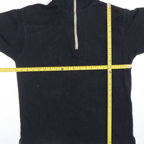 Petrol Industries Mens Blue 1/2 Zip High Neck Cotton Sweatshirt M