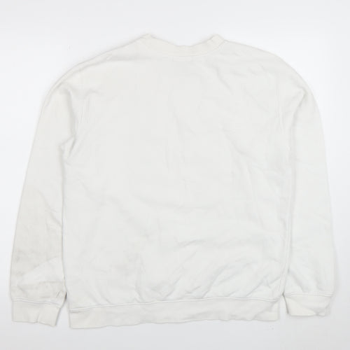 boohooMAN Men's White Osaka Graphic Sweatshirt Size M