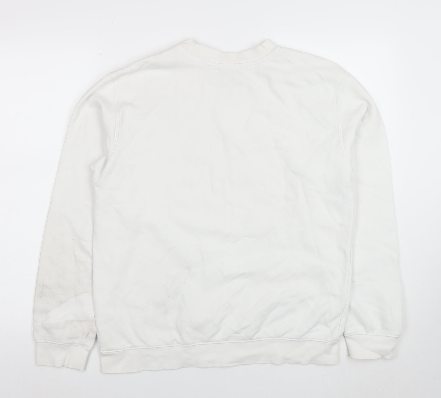 boohooMAN Men's White Osaka Graphic Sweatshirt Size M