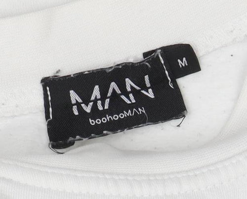 boohooMAN Men's White Osaka Graphic Sweatshirt Size M