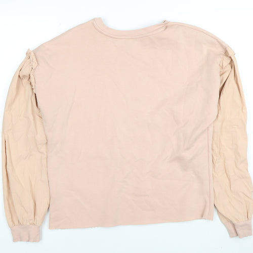 Lipsy London Women’s Beige Sequin Heart Long Sleeve T-Shirt Size M