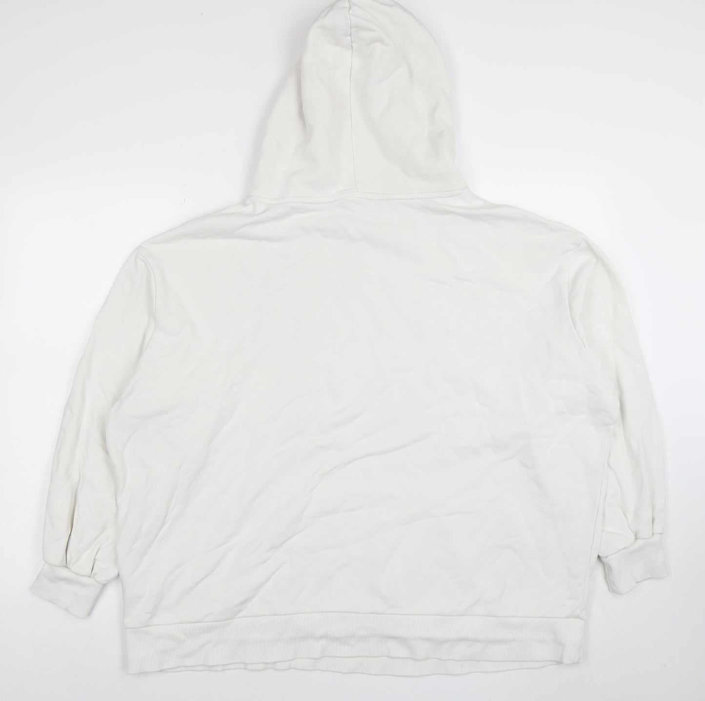 Puma Womens White Cotton Pullover Hoodie Size L Casual Sweatshirt