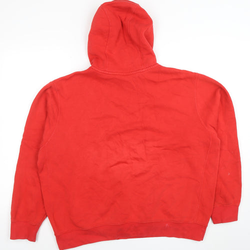 Nike Men’s Red Pullover Hoodie Size L Regular Fit Fleece Sweatshirt
