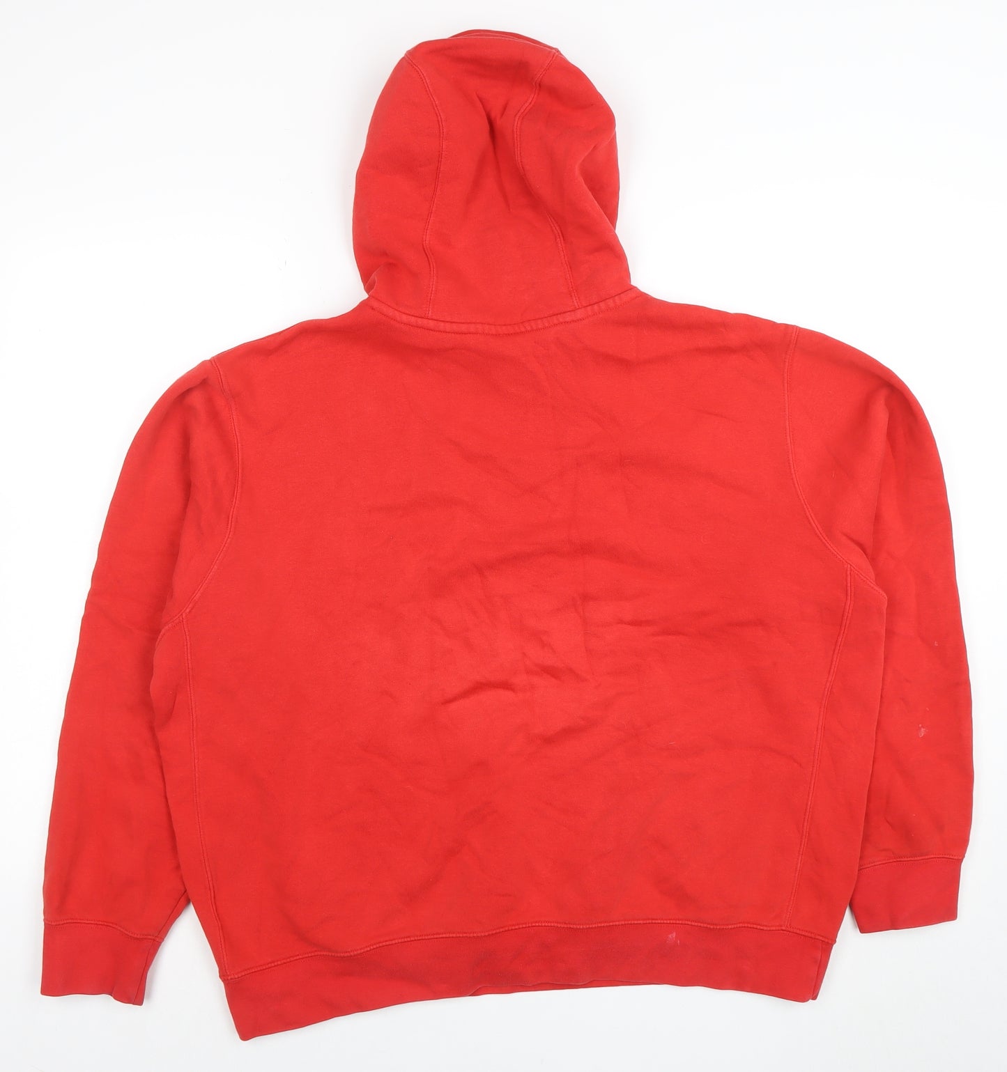 Nike Men’s Red Pullover Hoodie Size L Regular Fit Fleece Sweatshirt