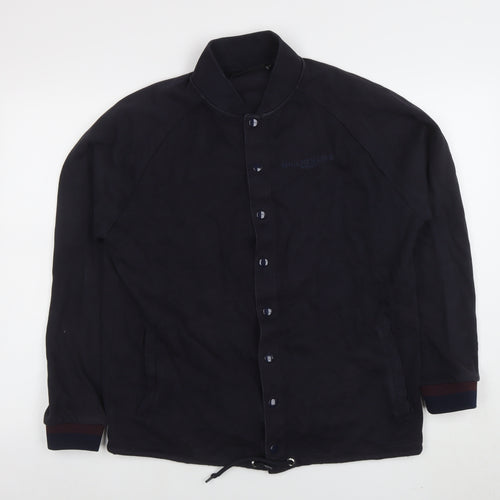 Millionaire Homme Men's Black L Collared Button Sweatshirt