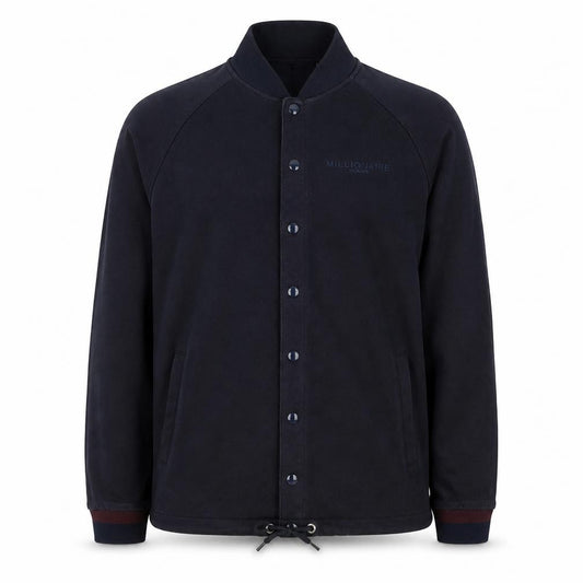 Front view of Millionaire Homme Men's Black L Collared Button Sweatshirt
