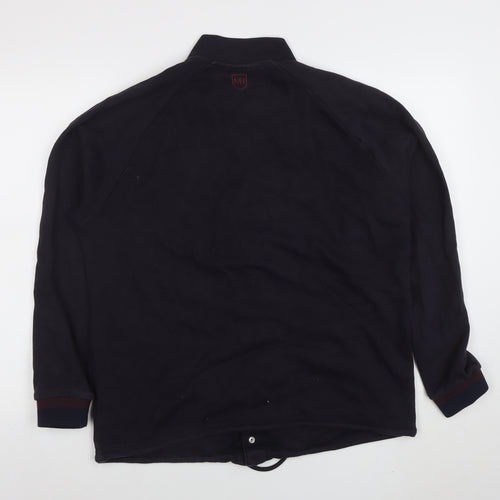 Millionaire Homme Men's Black L Collared Button Sweatshirt