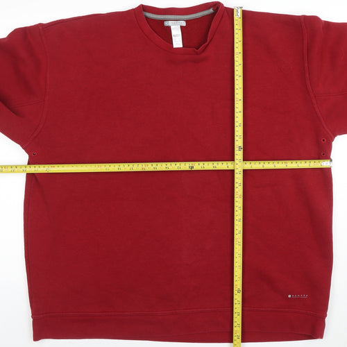 Domyos Men’s Red 2XL Pullover Sweatshirt Crew Neck Fleece
