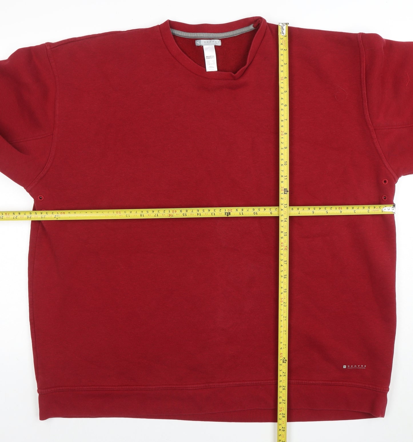 Domyos Men’s Red 2XL Pullover Sweatshirt Crew Neck Fleece