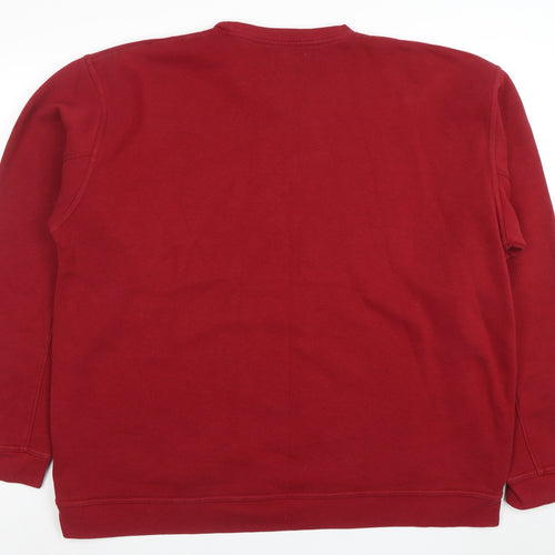 Domyos Men’s Red 2XL Pullover Sweatshirt Crew Neck Fleece