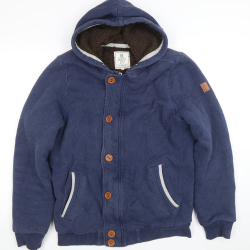 Henri Lloyd Jeans Co Navy Blue Men's M Hooded Button Sweatshirt