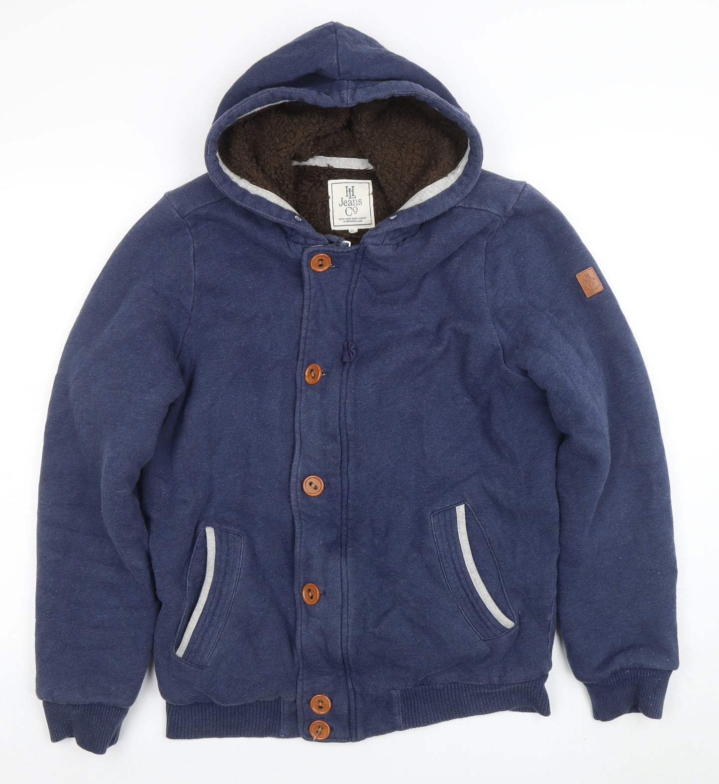 Henri Lloyd Jeans Co Navy Blue Men's M Hooded Button Sweatshirt