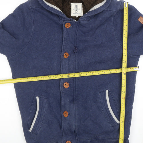 Henri Lloyd Jeans Co Navy Blue Men's M Hooded Button Sweatshirt