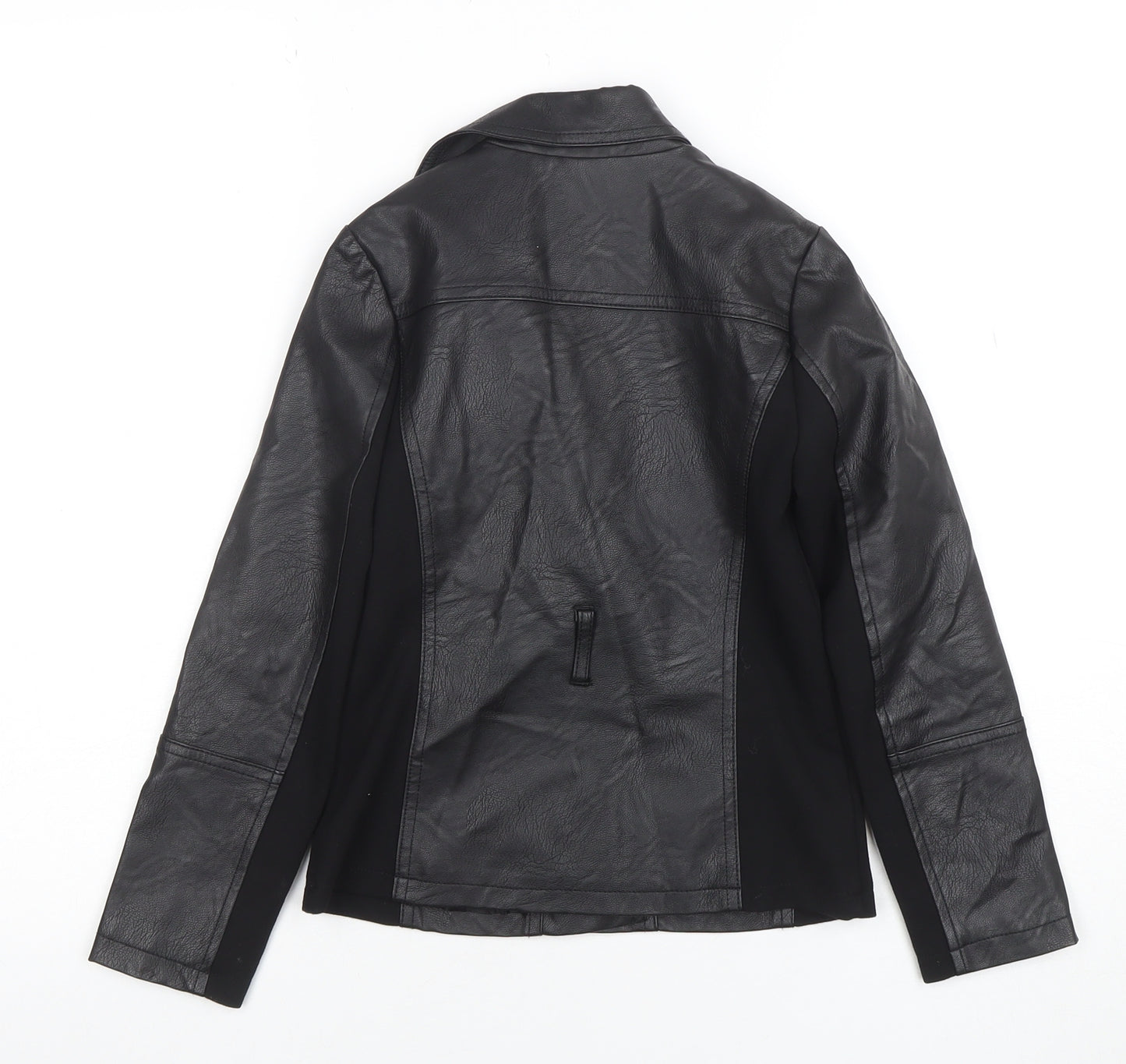 River Island Girls Black Faux Leather Biker Jacket 7-8 Years