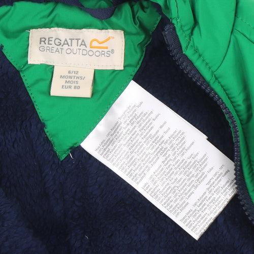 Regatta Unisex Baby Green Snowsuit 6-12 Months Hooded Winter Puffer
