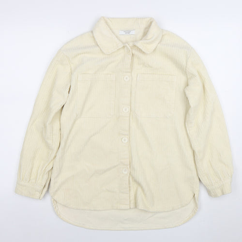 Primark Girls Ivory Corduroy Shirt Jacket 11-12 Years Button Front