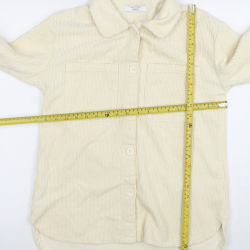 Primark Girls Ivory Corduroy Shirt Jacket 11-12 Years Button Front